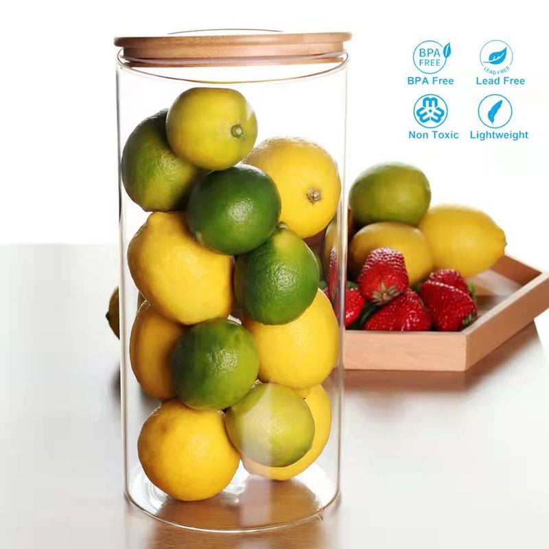 SAIOOL Glass Storage Jars 1.2 Gallon, Storage Containers with Natural Bamboo Lids, Storage Large Bag of Sugar or Large Box of Cereal etc. - Image 5